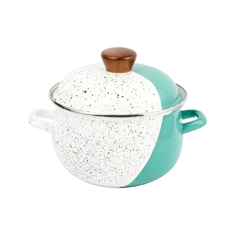 806D-5 স্টেইনলেস স্টিল রাউন্ড রিম স্টকপট সিমার এনামেল পট