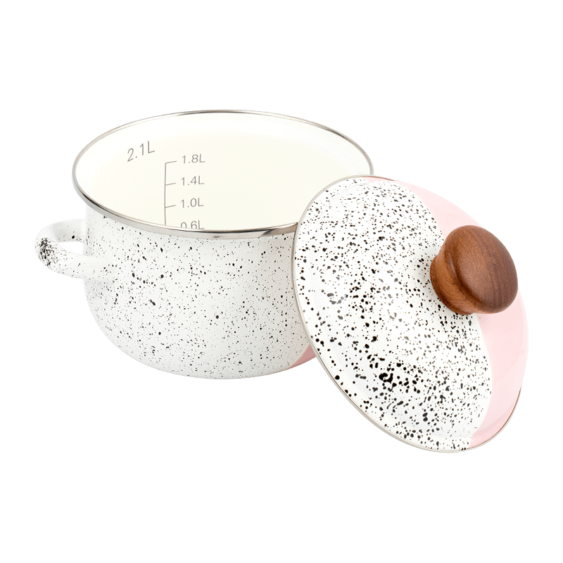 806D-5 স্টেইনলেস স্টিল রাউন্ড রিম স্টকপট সিমার এনামেল পট