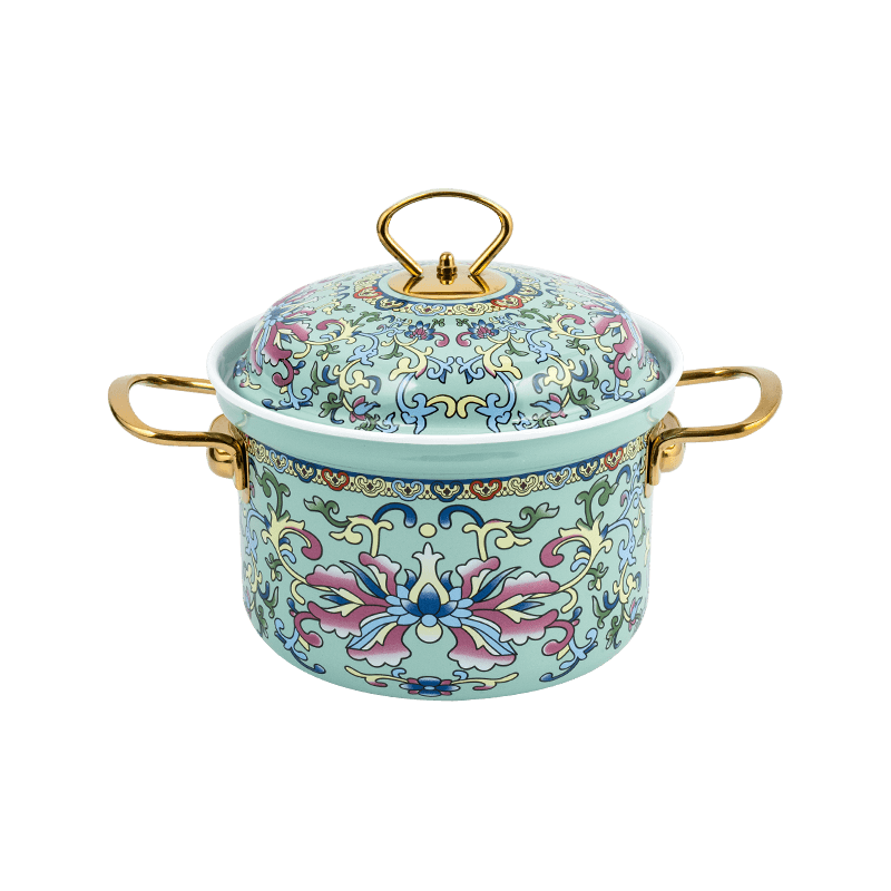 753 ডি এনামেল ফ্লেয়ার রিম স্পিল-রেজিস্ট্যান্ট স্ট্রেইট পট