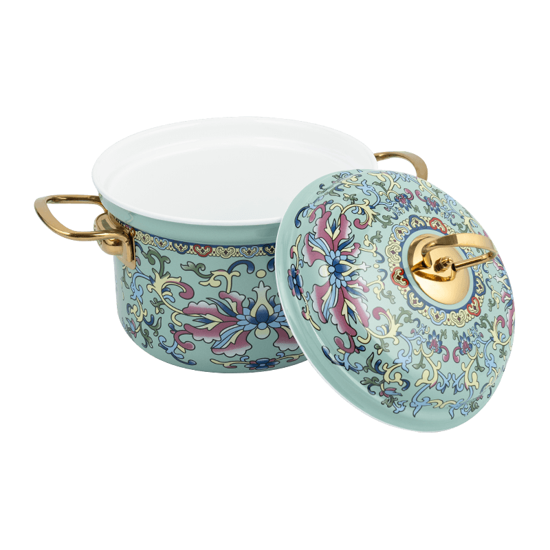 753 ডি এনামেল ফ্লেয়ার রিম স্পিল-রেজিস্ট্যান্ট স্ট্রেইট পট