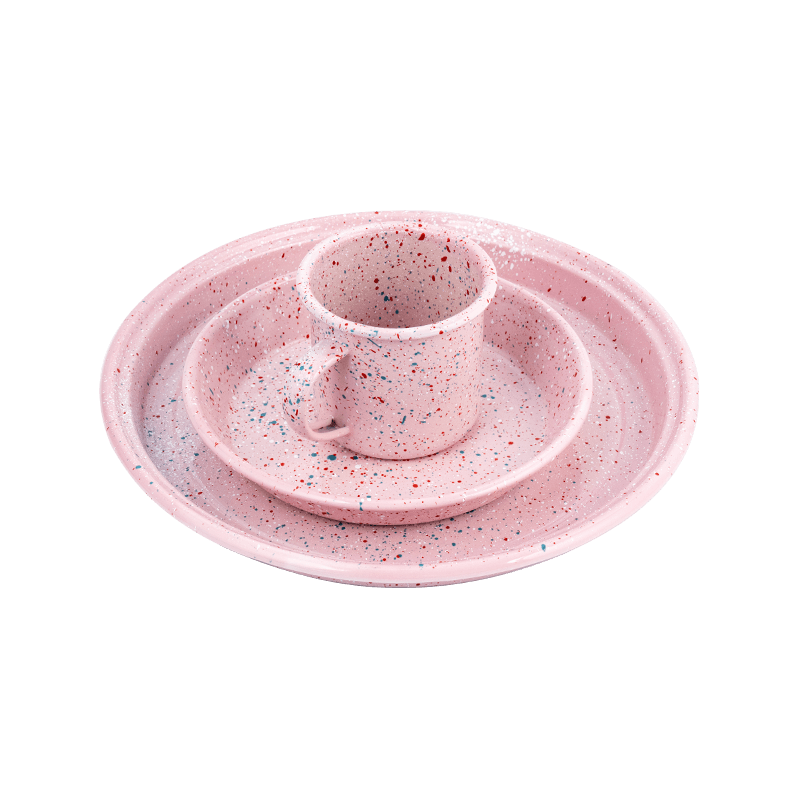 ইউরোপীয় ফুলের এনামেল টিপট সেট