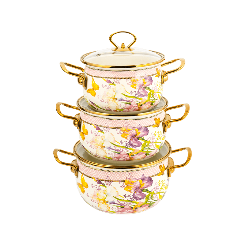 806D-5 স্টেইনলেস স্টিল রাউন্ড রিম স্টকপট সিমার এনামেল পট