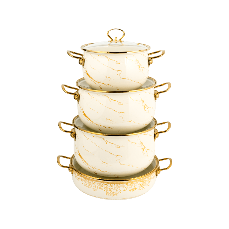 806D-5 স্টেইনলেস স্টিল রাউন্ড রিম স্টকপট সিমার এনামেল পট