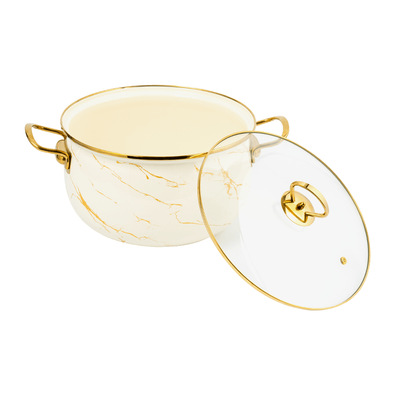 806D-5 স্টেইনলেস স্টিল রাউন্ড রিম স্টকপট সিমার এনামেল পট