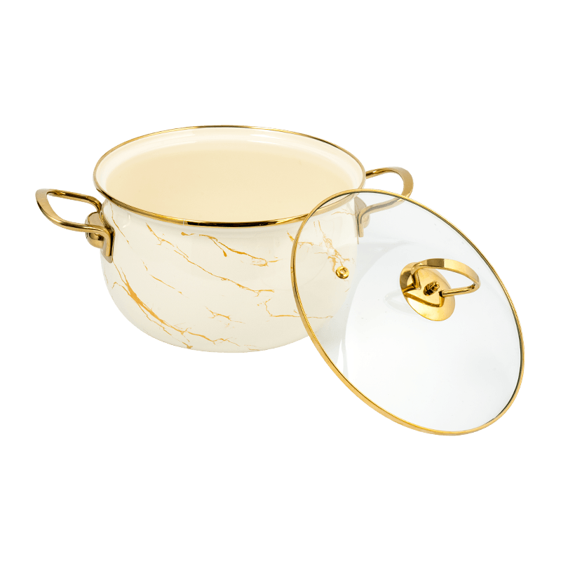 806D-5 স্টেইনলেস স্টিল রাউন্ড রিম স্টকপট সিমার এনামেল পট